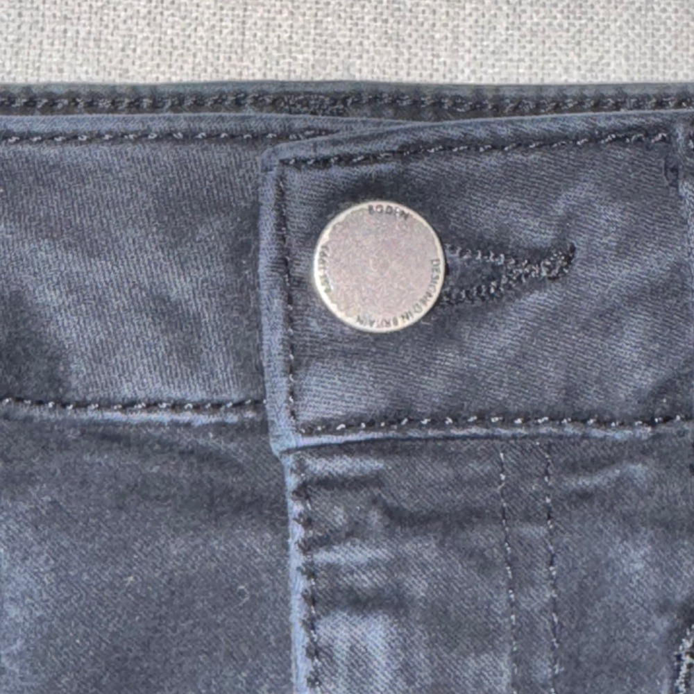 Boden The Brighton Biker Skinny Shorts Black Frayed Hem Moto Zipper Pockets Sz 6